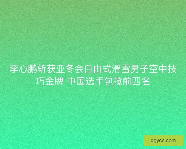 李心鹏斩获亚冬会自由式滑雪男子空中技巧金牌 中国选手包揽前四名